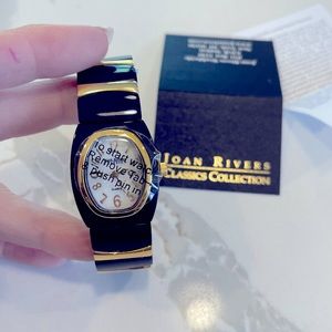 BNIB Joan Rivers stretchy watch gold black
